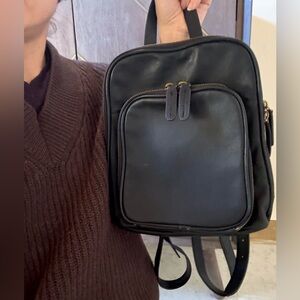 Black Leather Margot Women’s Backpack